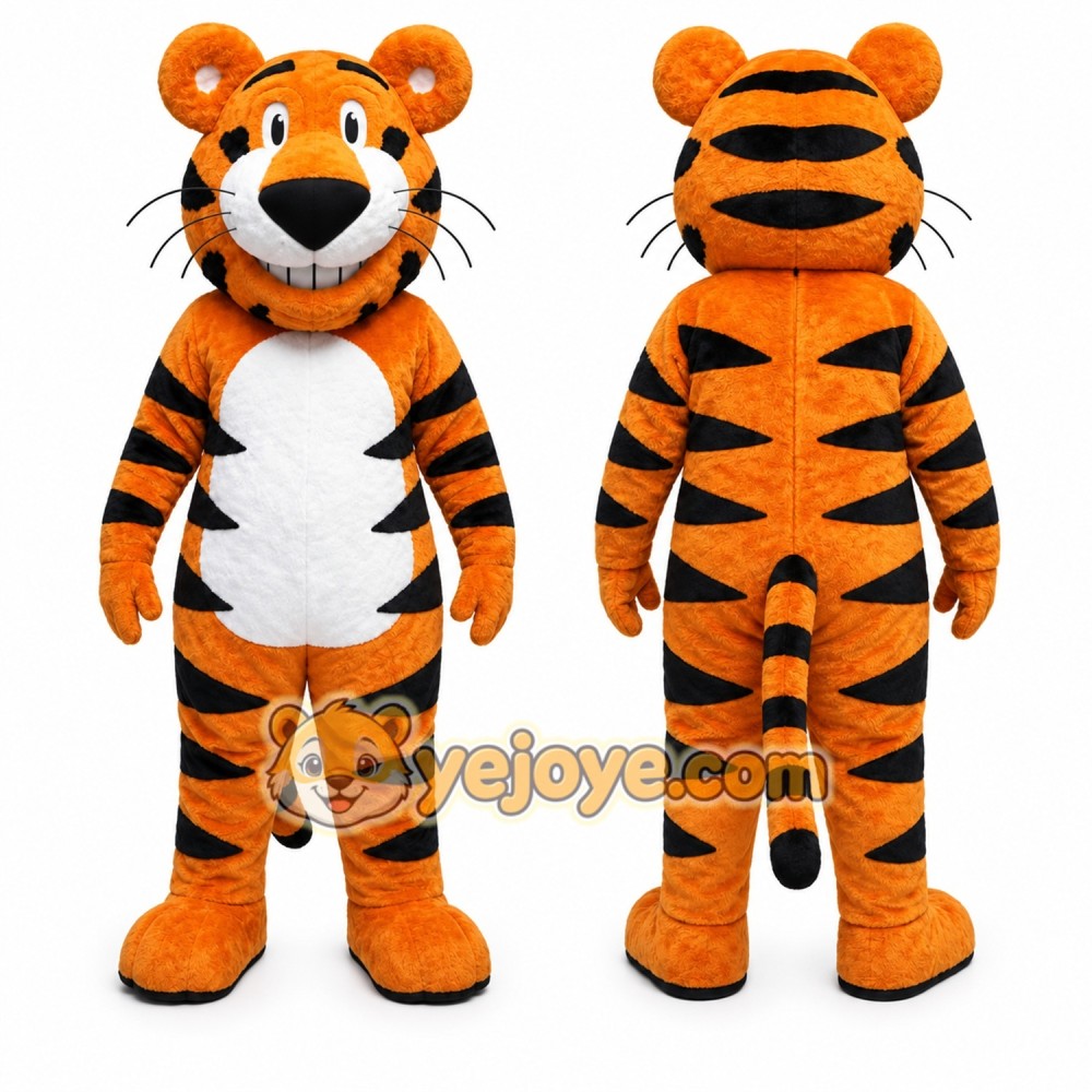 Orange Tiger Mascot Costume with Custom Logo Orange Tiger Mascot Costume with Custom Logo