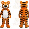 Orange Tiger Mascot Costume with Custom Logo