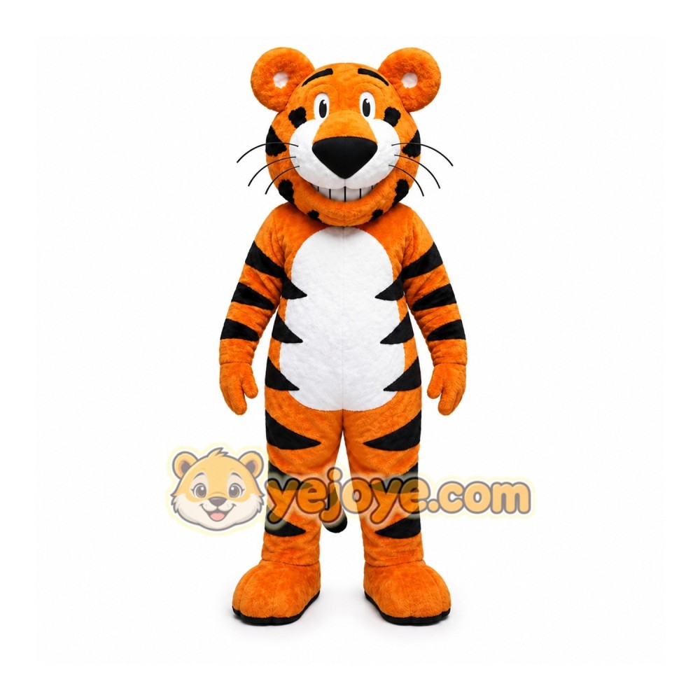 Orange Tiger Mascot Costume with Custom Logo Orange Tiger Mascot Costume with Custom Logo