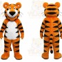 Orange Tiger Mascot Costume with Custom Logo