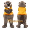 Gray Beaver Mascot Costume with Custom Logo Gray Beaver Mascot Costume with Custom Logo