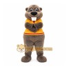 Gray Beaver Mascot Costume with Custom Logo Gray Beaver Mascot Costume with Custom Logo
