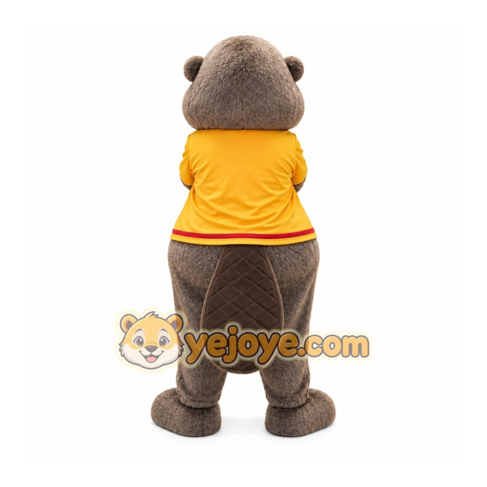 Gray Beaver Mascot Costume with Custom Logo Gray Beaver Mascot Costume with Custom Logo
