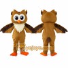 Brown Owl Mascot Costume with Custom Logo