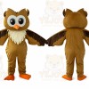 Brown Owl Mascot Costume with Custom Logo