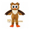 Brown Owl Mascot Costume with Custom Logo