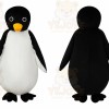 Black Penguin Mascot Costume with Custom Logo