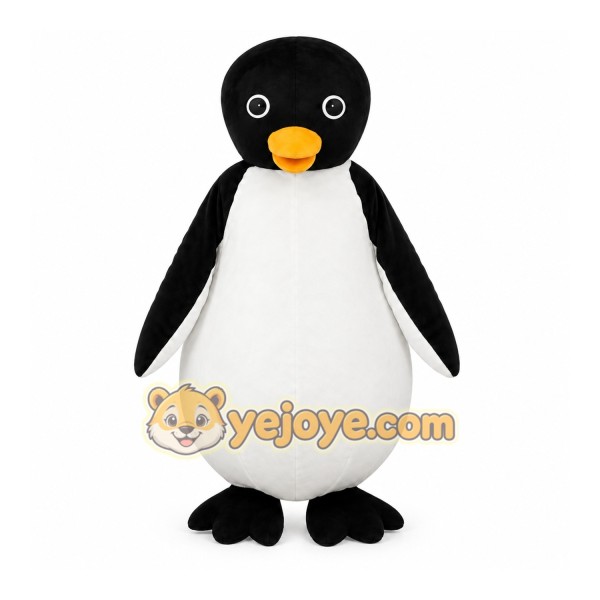 Black Penguin Mascot Costume with Custom Logo Black Penguin Mascot Costume with Custom Logo