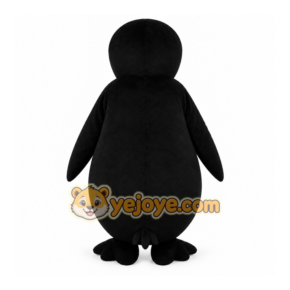 Black Penguin Mascot Costume with Custom Logo Black Penguin Mascot Costume with Custom Logo