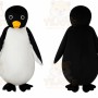 Black Penguin Mascot Costume with Custom Logo