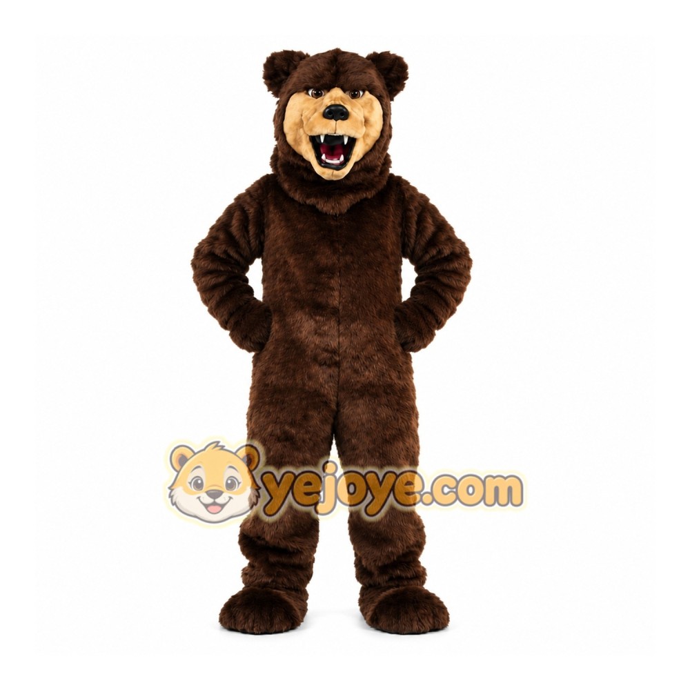 Brown Bear Mascot Costume with Custom Logo Brown Bear Mascot Costume with Custom Logo