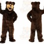 Brown Bear Mascot Costume with Custom Logo