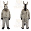 Gray Donkey Mascot Costume with Custom Logo