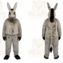 Gray Donkey Mascot Costume with Custom Logo