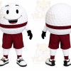 White Golf Ball Mascot Costume with Custom Logo