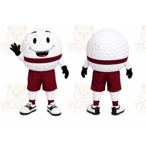 White Golf Ball Mascot Costume with Custom Logo