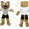 Brown Cougar Mascot Costume with Custom Logo