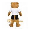 Brown Cougar Mascot Costume with Custom Logo