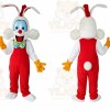 Red Rabbit Mascot Costume with Custom Logo