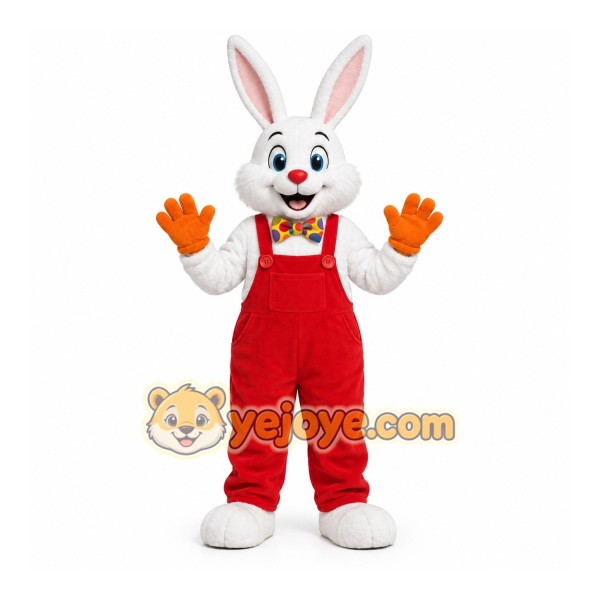 Red Rabbit Mascot Costume with Custom Logo Red Rabbit Mascot Costume with Custom Logo