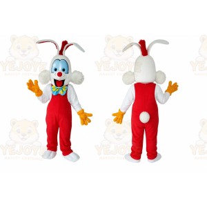 Red Rabbit Mascot Costume with Custom Logo