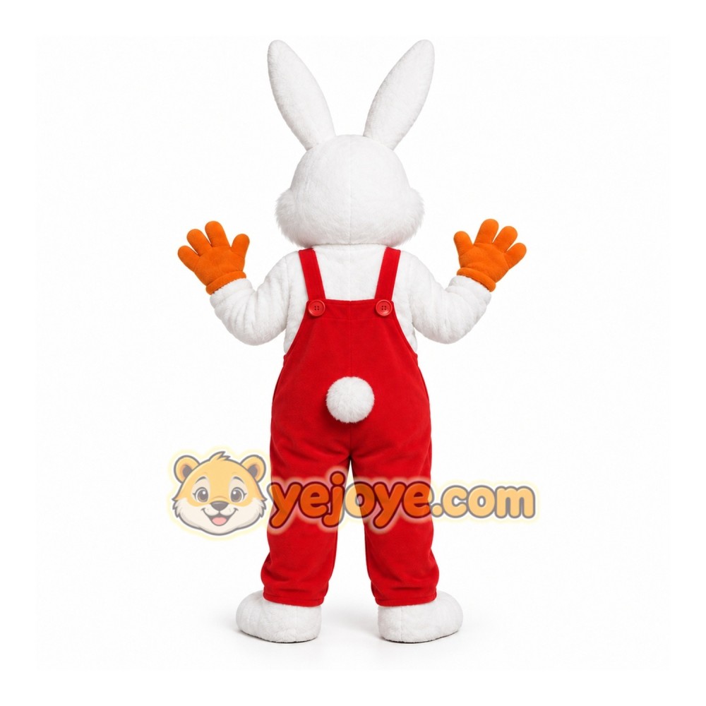 Red Rabbit Mascot Costume with Custom Logo Red Rabbit Mascot Costume with Custom Logo