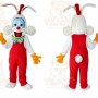 Red Rabbit Mascot Costume with Custom Logo