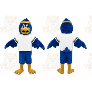 Blue Bird Mascot Costume with Custom Logo