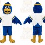 Blue Bird Mascot Costume with Custom Logo