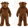 Brown Bear Mascot Costume with Custom Logo