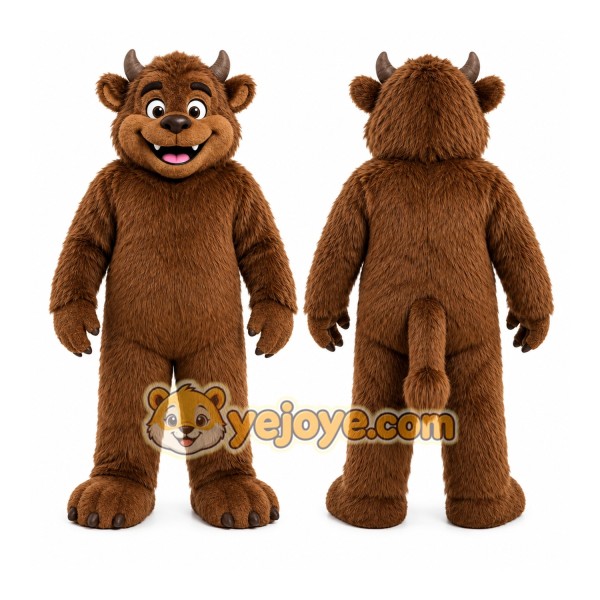 Brown Bear Mascot Costume with Custom Logo