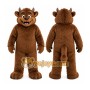 Brown Bear Mascot Costume with Custom Logo
