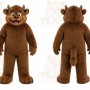 Brown Bear Mascot Costume with Custom Logo