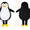 Black Penguin Mascot Costume with Custom Logo
