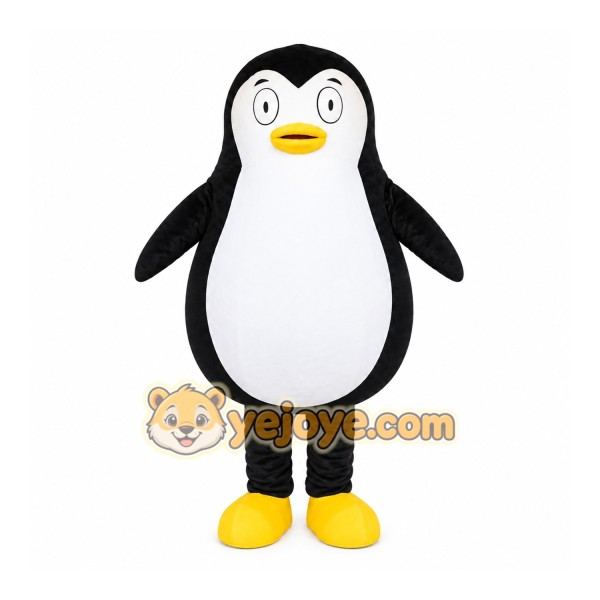 Black Penguin Mascot Costume with Custom Logo Black Penguin Mascot Costume with Custom Logo