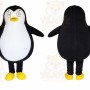 Black Penguin Mascot Costume with Custom Logo