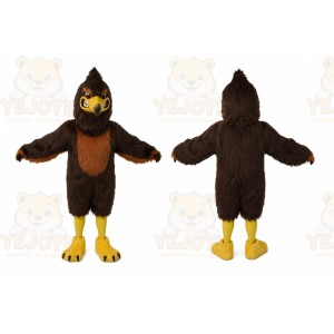 Brown Eagle Mascot Costume with Custom Logo