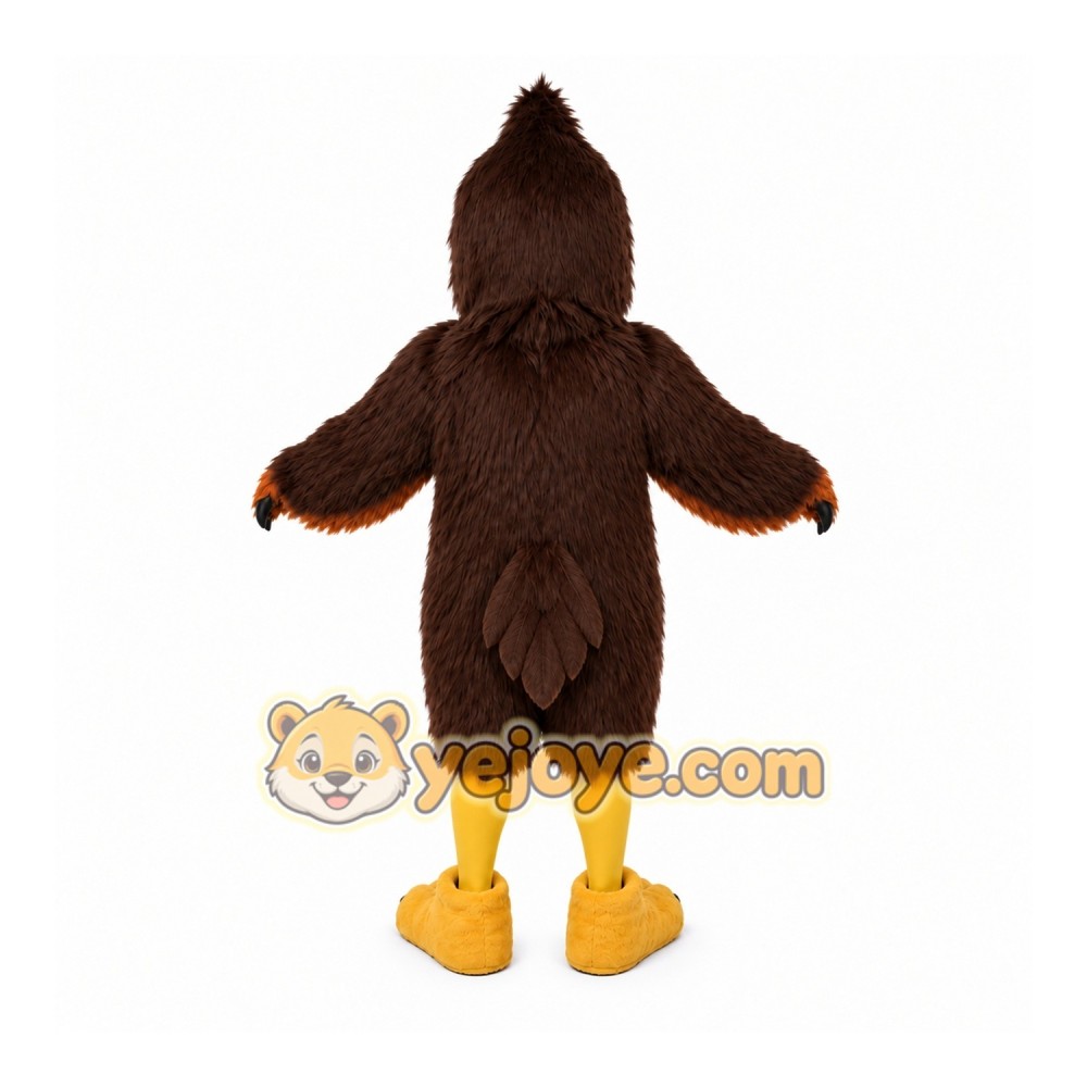 Brown Eagle Mascot Costume with Custom Logo