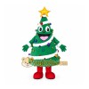 Green Christmas Tree Mascot Costume with Custom Logo