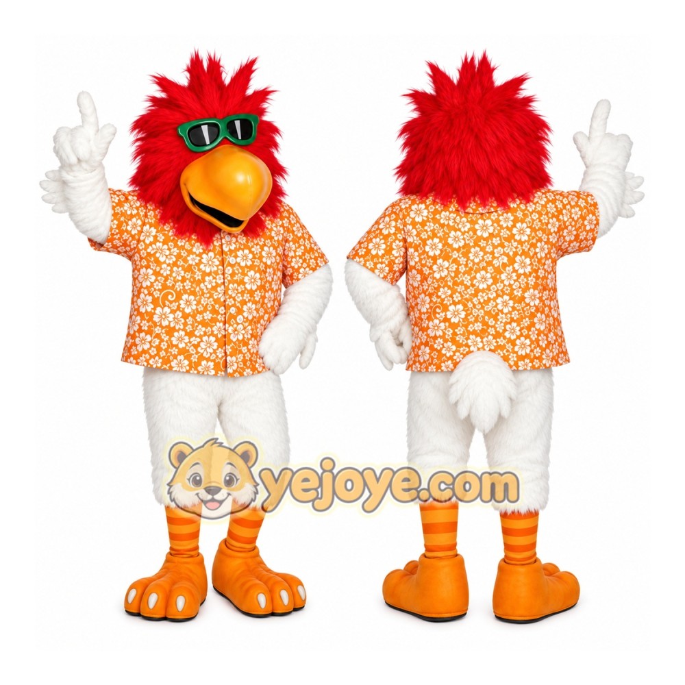 White Bird Mascot Costume with Custom Logo White Bird Mascot Costume with Custom Logo