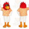 White Bird Mascot Costume with Custom Logo