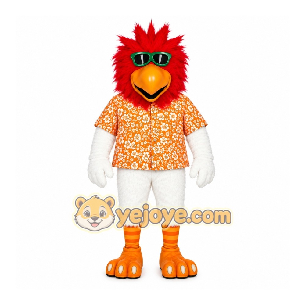 White Bird Mascot Costume with Custom Logo White Bird Mascot Costume with Custom Logo