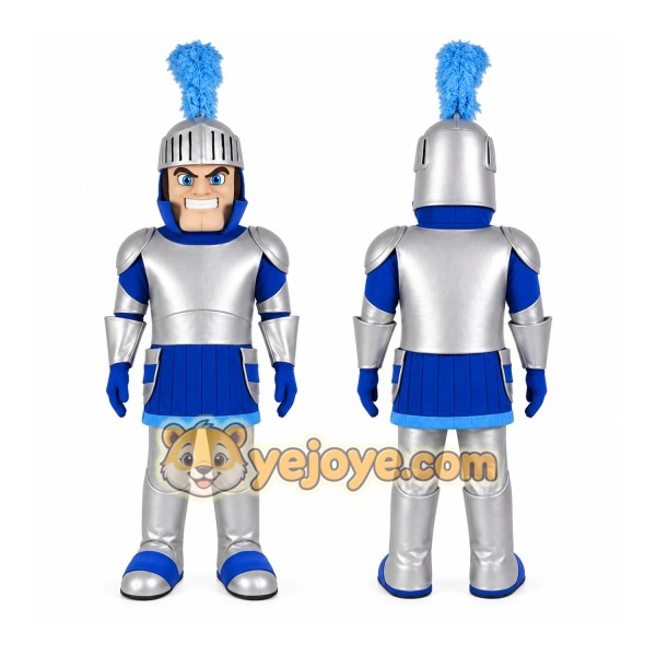 Armored Knight Mascot Costume with Custom Logo