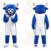 Blue Bull Mascot Costume with Custom Logo
