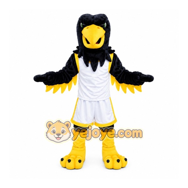 Black Bird Mascot Costume with Custom Logo Black Bird Mascot Costume with Custom Logo