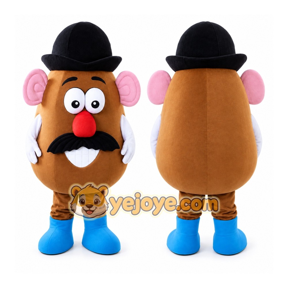 Brown Potato Mascot Costume with Custom Logo Brown Potato Mascot Costume with Custom Logo