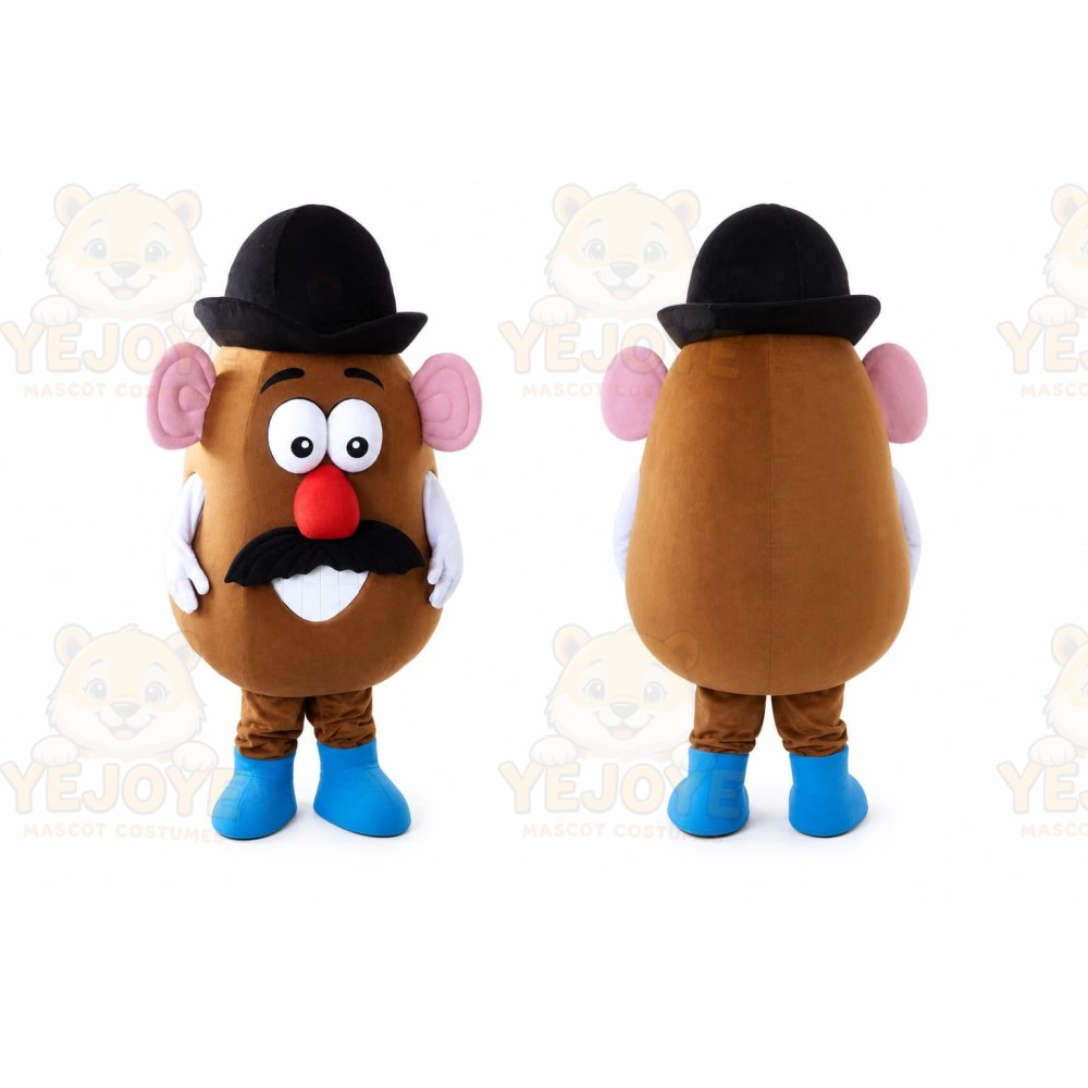 Brown Potato Mascot Costume with Custom Logo