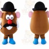 Brown Potato Mascot Costume with Custom Logo