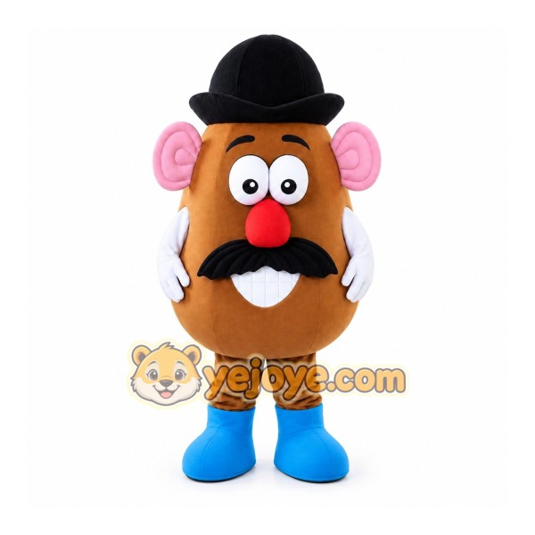 Brown Potato Mascot Costume with Custom Logo
