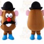 Brown Potato Mascot Costume with Custom Logo